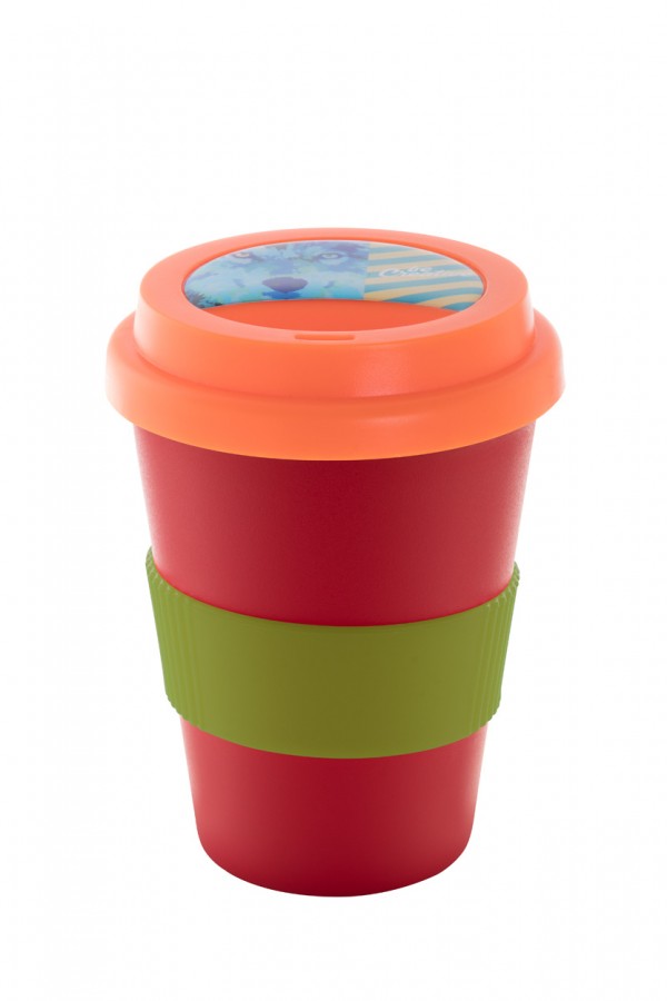 CreaCup Mini cană termoizolantă personalizată, capac  portocaliu