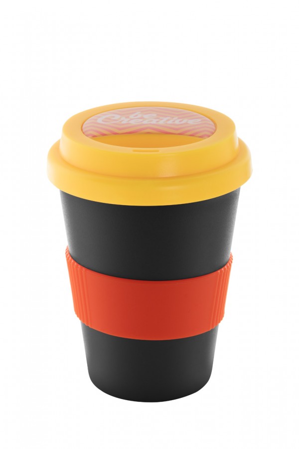 CreaCup Mini cană termoizolantă personalizată, prindere  portocaliu