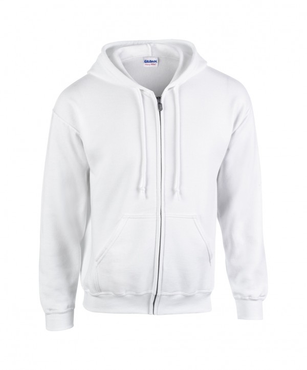 HB Zip Hooded hanorac L alb