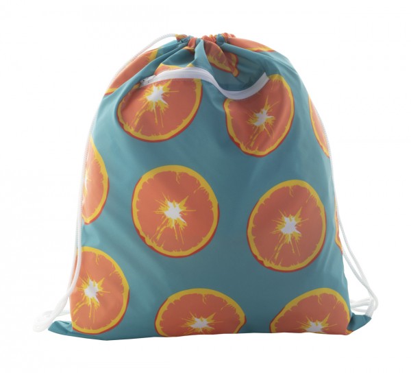 CreaDraw Zip rucsac cu cordon, personalizat  alb