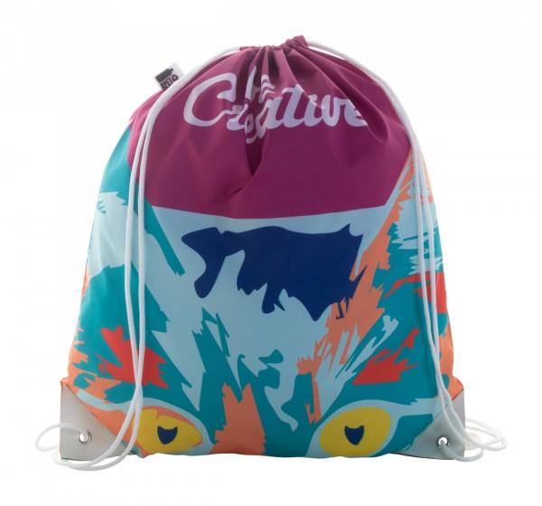 CreaDraw Plus RPET Sac de cumpărături,cu cordon, personalizat  alb