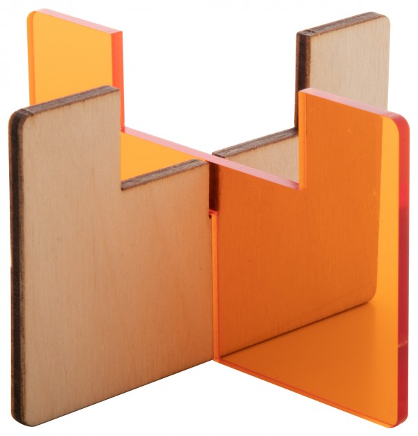 Candix suport lumânare  portocaliu transparent