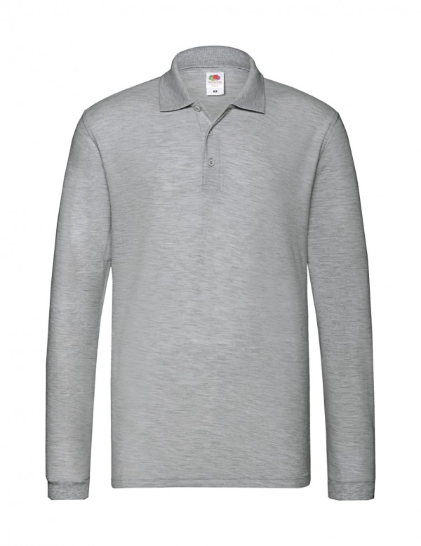Premium Long Sleeve polo S gri