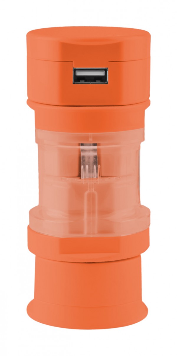 Tribox adaptor voiaj  portocaliu