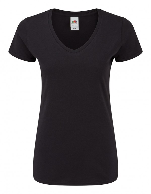 Iconic V-Neck Women Tricou damă S negru