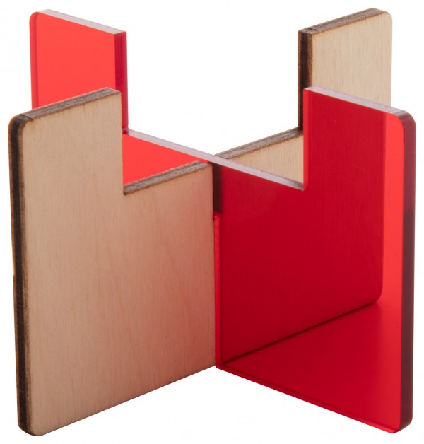 Candix suport lumânare  roșu transparent