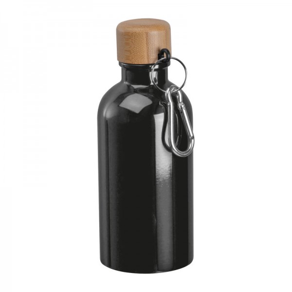 MARILYN Sticlă din oţel inoxidabil cu carabină, 400ml ø 6,5 x 17 cm Negru