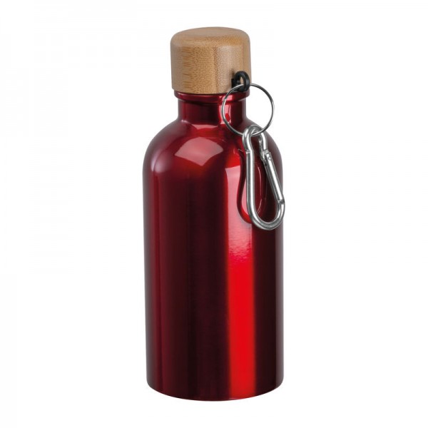 MARILYN Sticlă din oţel inoxidabil cu carabină, 400ml ø 6,5 x 17 cm Rosu