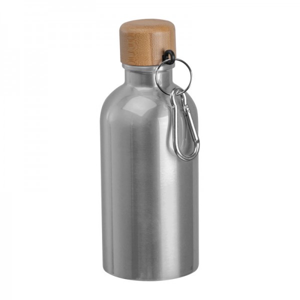 MARILYN Sticlă din oţel inoxidabil cu carabină, 400ml ø 6,5 x 17 cm Gri