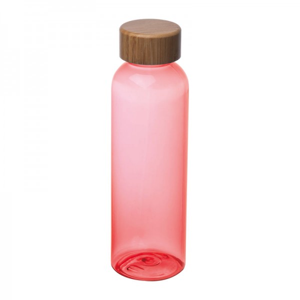 SAMBOR Sticlă de băut PET cu capac din bambus, 500ml ø 6,5 x 21,5 cm Rosu