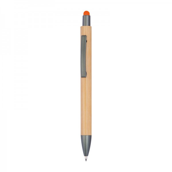 LUCIO Touchpen din bambus 14,9 × ø 1,1 cm Portocaliu