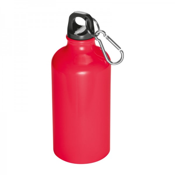 MURIEL Sticlă din aluminiu cu carabină, 500ml ø 7,3 × 19 cm Rosu