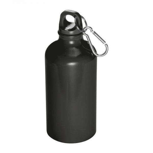 MURIEL Sticlă din aluminiu cu carabină, 500ml ø 7,3 × 19 cm Negru