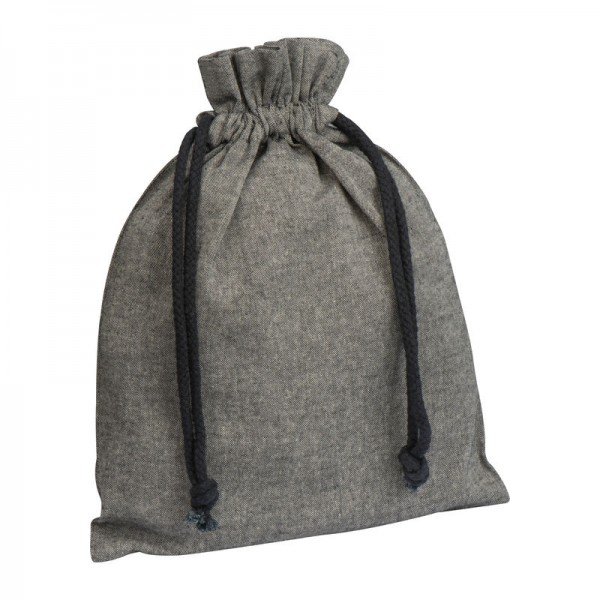 WARREN Sac medie din bumbac reciclat cu șnur 25 × 0,2 × 32 cm gri închis