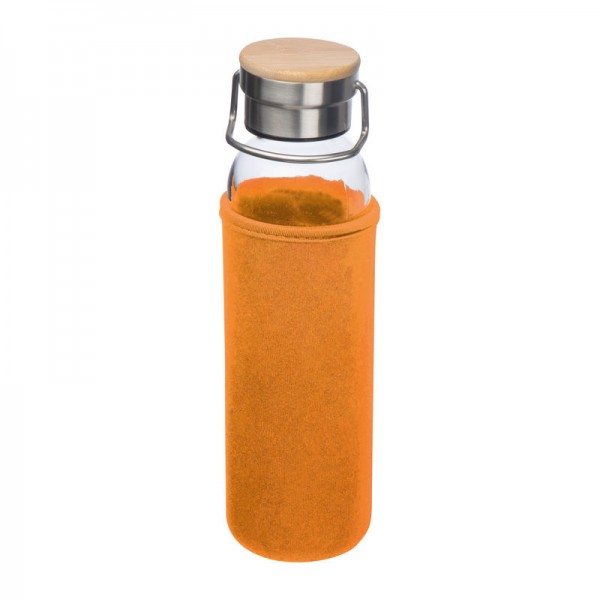 RAMONA Sticlă de băut cu husă neopren, 600ml ø 7 x 24,5 cm Portocaliu