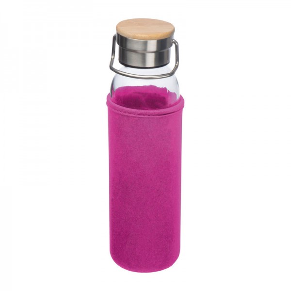 RAMONA Sticlă de băut cu husă neopren, 600ml ø 7 x 24,5 cm Roz