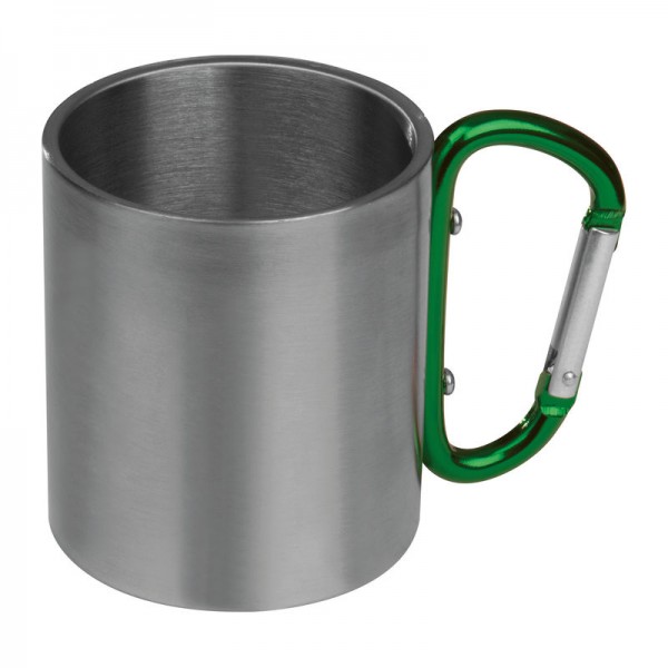 ANGELICA Cană metalică 200ml cu carabină ø 6,8 × 7,8 cm Verde