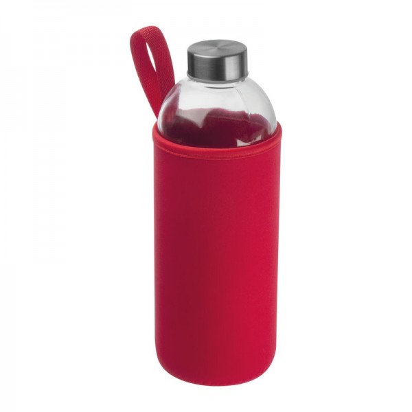 JESSICA Sticlă de 1000 ml în husă neopren ø 8,5 × 24,5 cm Rosu