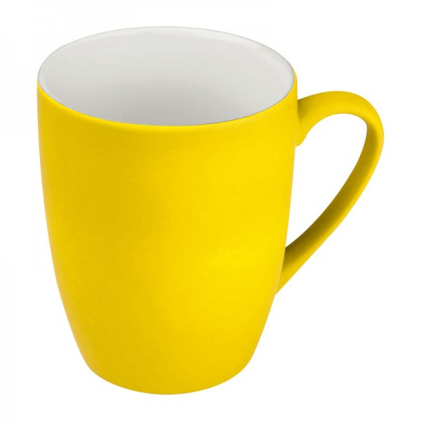 JUDYTA Cană ceramică cauciucată, 300ml ø 8 × 10,5 cm Galben