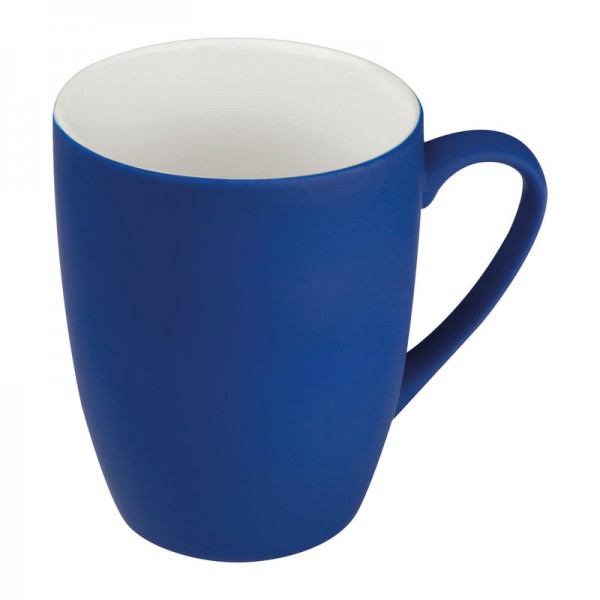 JUDYTA Cană ceramică cauciucată, 300ml ø 8 × 10,5 cm Albastru