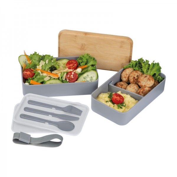 SALVATORE Caserolă cu două compartimente, 600ml 18,6 × 10,6 × 9,8 cm Gri