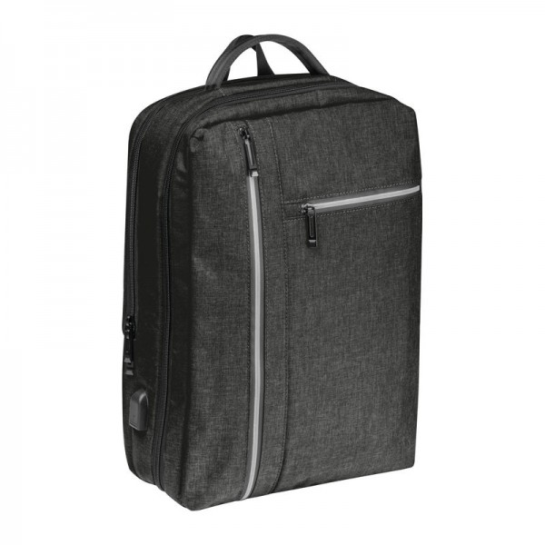 EDITH Rucsac laptop din poliester impermeabil 30 × 14 × 44 cm Negru
