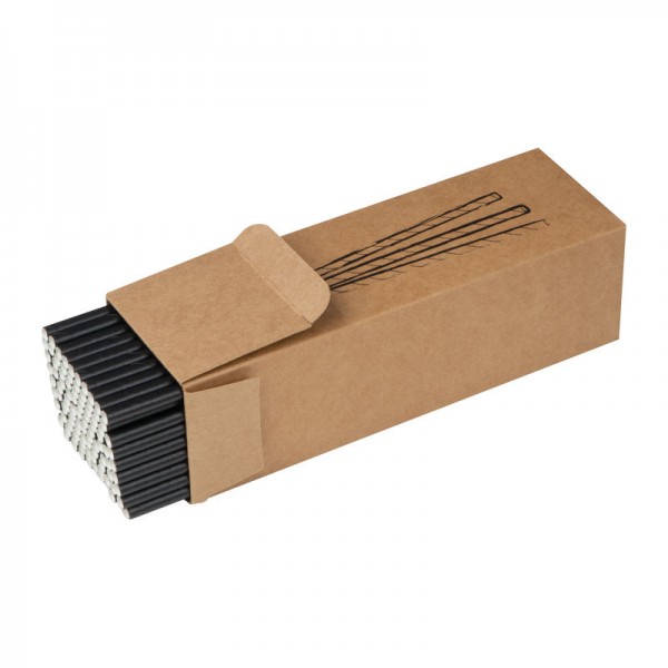 CARTER Set de 100 buc paie din carton 20 × 5,8 × 6,4 cm Negru