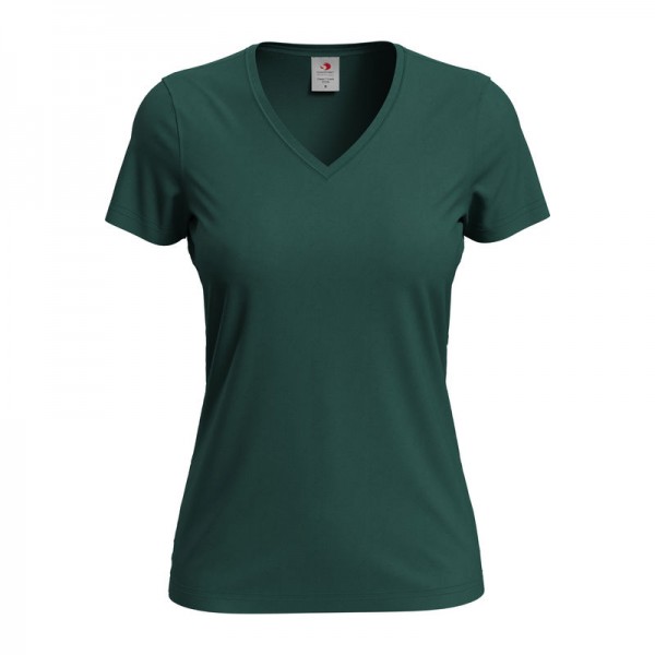 Classic-T V-neck Women's T-shirt M Bottle Green