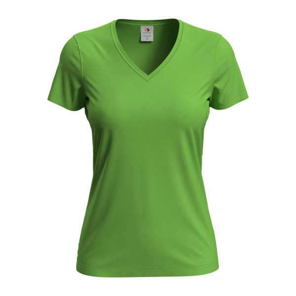 Classic-T V-neck Women's T-shirt M Kiwi Green