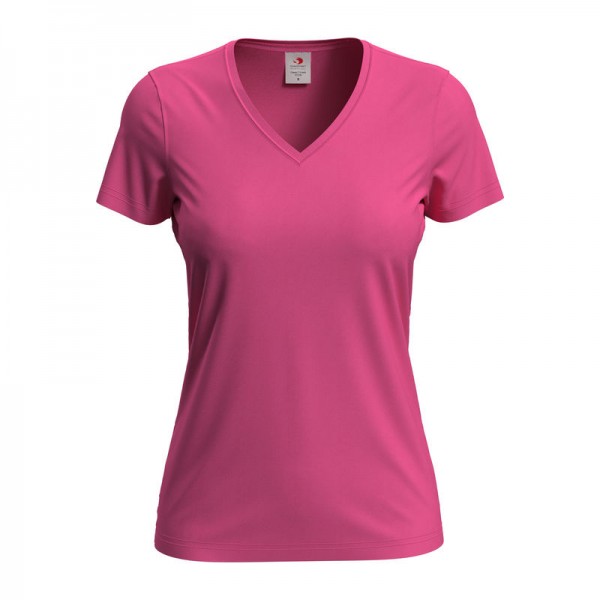 Classic-T V-neck Women's T-shirt M Sweet Pink
