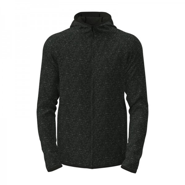 Lux Unisex Hooded Knit Fleece Jacket S Black Opal Heather