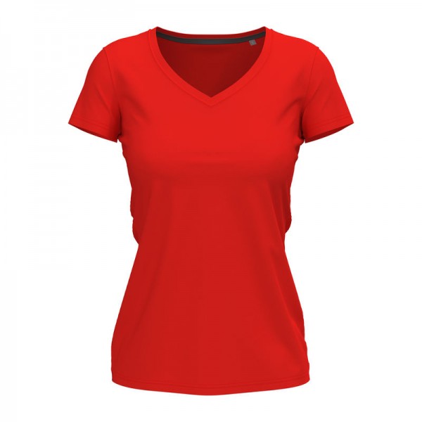 Stretch-T V-neck Women's T-shirt M Scarlet Red
