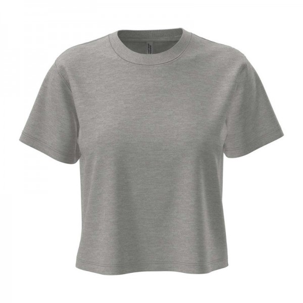 Cropped crew neck T-Shirt for women 2XL Heather Gray