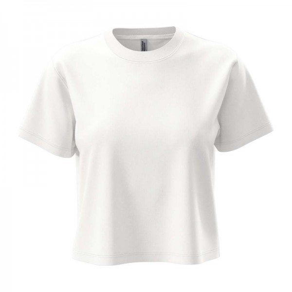 Cropped crew neck T-Shirt for women L White