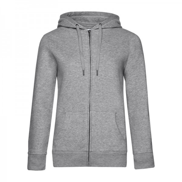 B&C QUEEN ZIPPED HOOD L Heather Grey