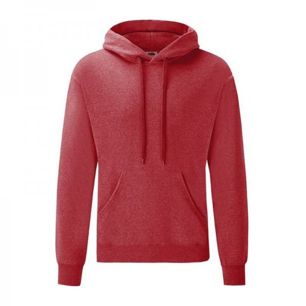 HOODED SWEAT L Heather Red