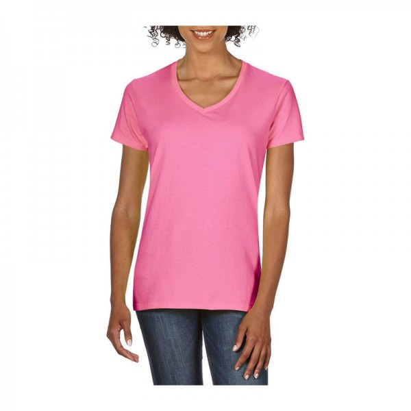 PREMIUM COTTON® LADIES' V-NECK T-SHIRT M Azalea