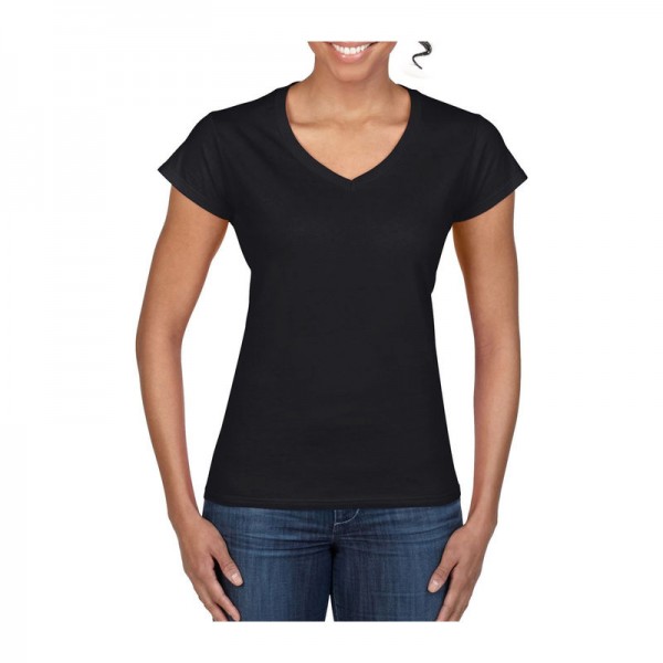 SOFTSTYLE® LADIES' V-NECK T-SHIRT 2XL Black