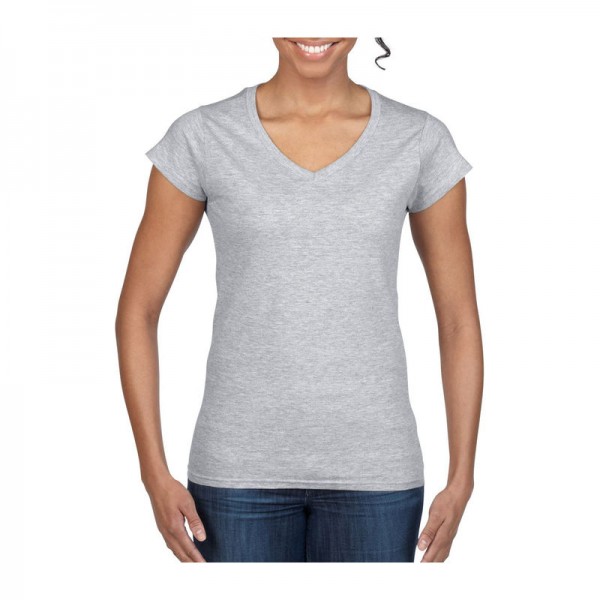 SOFTSTYLE® LADIES' V-NECK T-SHIRT L Rs Sport Grey
