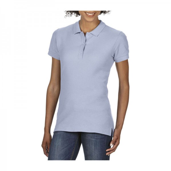 PREMIUM COTTON LADIES' DOUBLE PIQUÉ POLO L Light Blue
