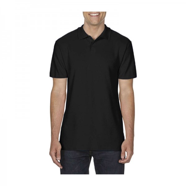 SOFTSTYLE® ADULT DOUBLE PIQUÉ POLO 2XL Black