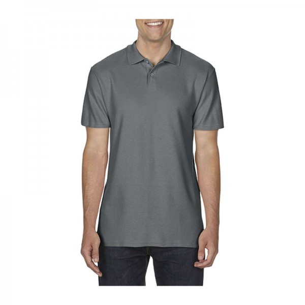 SOFTSTYLE® ADULT DOUBLE PIQUÉ POLO S Charcoal