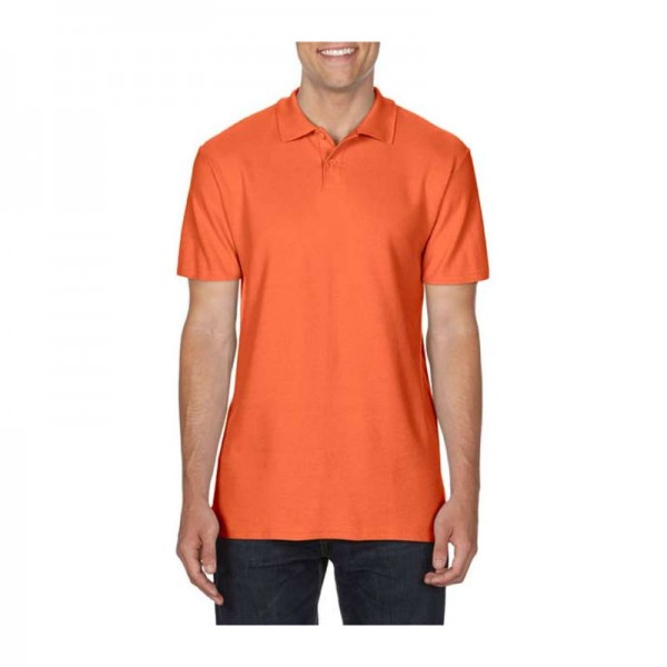 SOFTSTYLE® ADULT DOUBLE PIQUÉ POLO M Orange