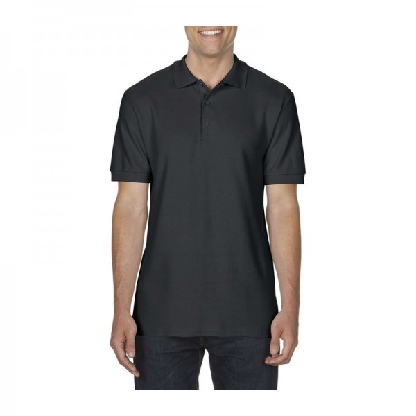 PREMIUM COTTON ADULT DOUBLE PIQUÉ POLO 2XL Black
