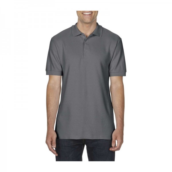 PREMIUM COTTON ADULT DOUBLE PIQUÉ POLO S Charcoal