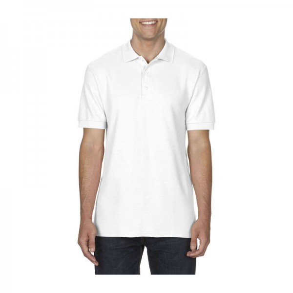 PREMIUM COTTON ADULT DOUBLE PIQUÉ POLO S White