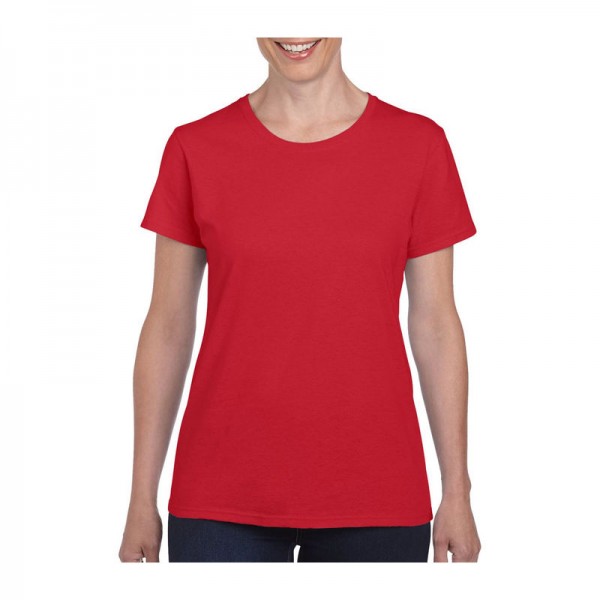 HEAVY COTTON LADIES T-SHIRT M Red