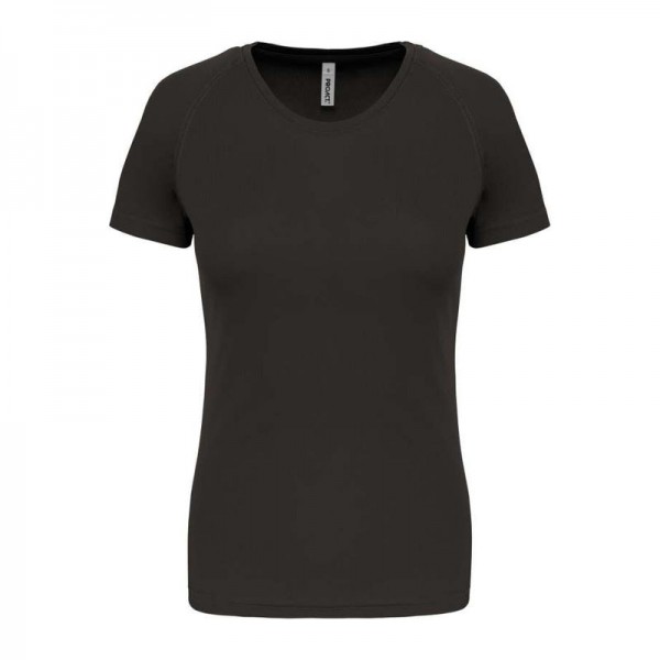 LADIES' SHORT-SLEEVED SPORTS T-SHIRT S Dark Grey