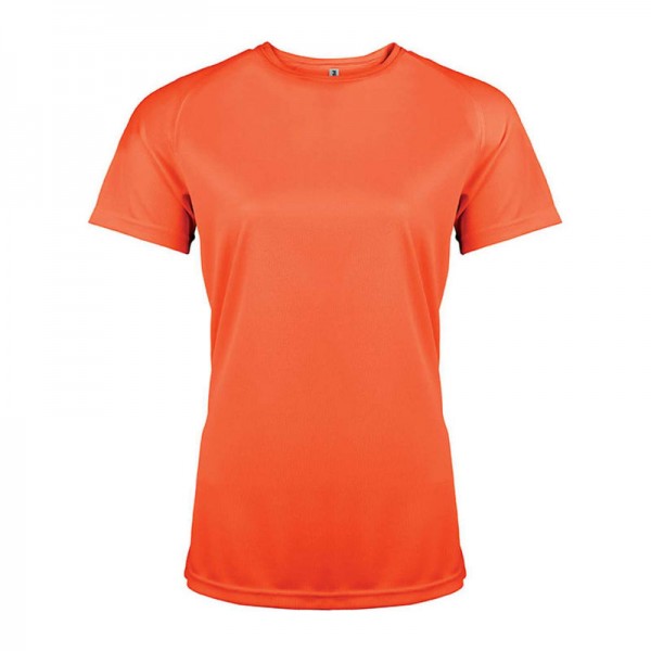 LADIES' SHORT-SLEEVED SPORTS T-SHIRT S Fluorescent Orange