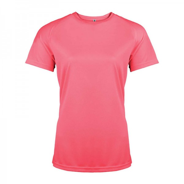 LADIES' SHORT-SLEEVED SPORTS T-SHIRT L Fluorescent Pink